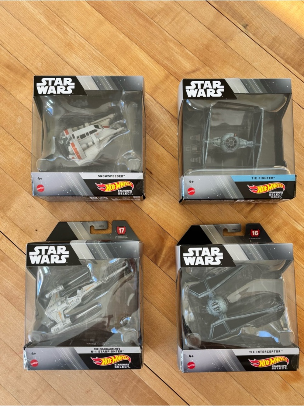 Star Wars Hot Wheels Die-Cast Starfighter Vehicles - White, Gray, Black